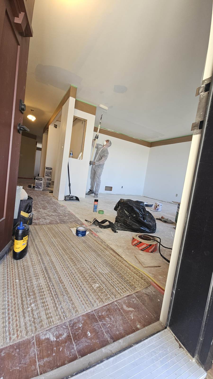Residential drywall installation in Edmonton home