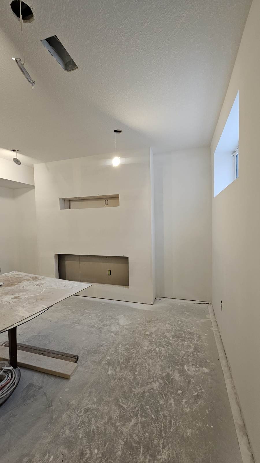 Residential drywall installation in progress